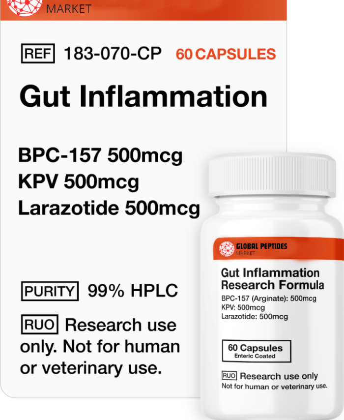 Gut Inflammation (60 Capsules) (Stable BPC-157 Arginate, KPV, Larazotide)